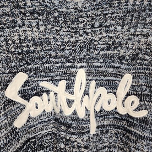 Southpole Sweater Size M Blue Gray Big Logo Heavyweight Baggy Vintage 90s Y2K - Picture 4 of 11